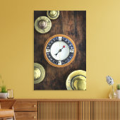 コンパスと中国の金ゴールドウェイトのクローズアップ キャンバスプリント (インサイチュ (リビング))