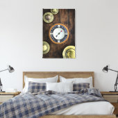 コンパスと中国の金ゴールドウェイトのクローズアップ キャンバスプリント (インサイチュ (寝室))