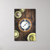 コンパスと中国の金ゴールドウェイトのクローズアップ キャンバスプリント (正面)