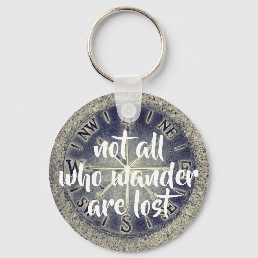 コンパスと引用文キーチェーン キーホルダー (正面)