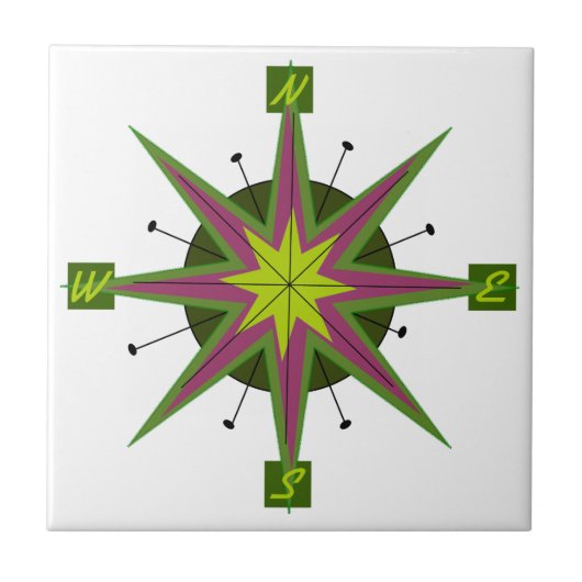 コンパスによって逸らされるデザイン タイル (正面)