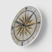 コンパスの方向デザインポイント床のテーブルの上3月 ラウンド壁時計 (傾斜)