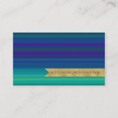 コンパスの矢の説明の金ゴールドの青緑のストライプ 名刺 (裏面)