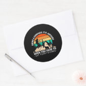 コンパスを持って来て友達に食べは厄介だ ラウンドシール (封筒)