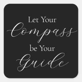 『コンパスを案内せよ』のフレーズ白 スクエアシール