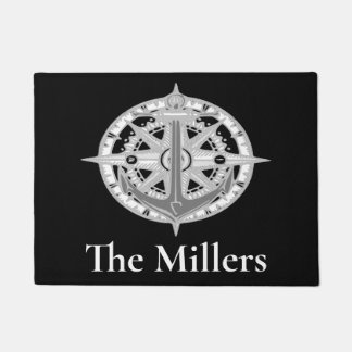 コンパススターいかり航海の（姓）ドアマット ドアマット