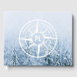 コンパススターエンブレムモノグラム冬スプルース林 ゲストブック