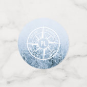 コンパススターエンブレムモノグラム冬スプルース林 コンフェッティ (スモール正面)