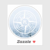 コンパススターエンブレムモノグラム冬スプルース林 シール (シート)