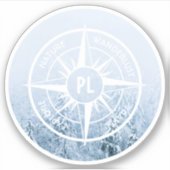 コンパススターエンブレムモノグラム冬スプルース林 シール (正面)