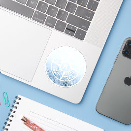 コンパススターエンブレムモノグラム冬スプルース林 シール