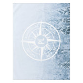 コンパススターエンブレムモノグラム冬スプルース林 テーブルクロス (正面)