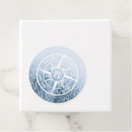 コンパススターエンブレムモノグラム冬スプルース林 フェイバータグ