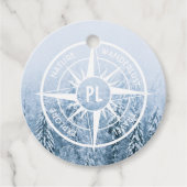 コンパススターエンブレムモノグラム冬スプルース林 フェイバータグ (正面)