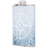 コンパススターエンブレムモノグラム冬スプルース林 フラスク (左)
