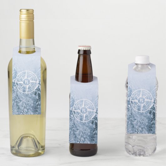 コンパススターエンブレムモノグラム冬スプルース林 ボトルネックタグ (インサイチュ)