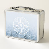 コンパススターエンブレムモノグラム冬スプルース林 メタルランチボックス (裏面)