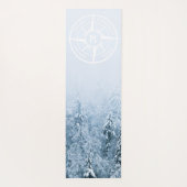 コンパススターエンブレムモノグラム冬スプルース林 ヨガマット (裏面)