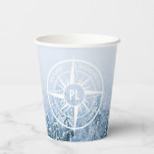 コンパススターエンブレムモノグラム冬スプルース林 紙コップ (裏面)