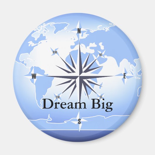 コンパスバラセーリング海ブルードリームビッグマグネット マグネット (正面)