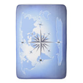 コンパスバラセーリング海ブルーバスマット バスマット (正面縦)