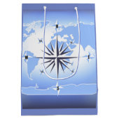 コンパスバラセーリング海ブルーメッド抱き枕 ミディアムペーパーバッグ (裏面)
