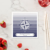 コンパスバラブルーストライプズ スタンダードカクテルナプキン (インサイチュ)