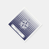 コンパスバラブルーストライプズ スタンダードカクテルナプキン (角)