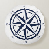 コンパスバラブルー航海の ラウンドクッション (正面)
