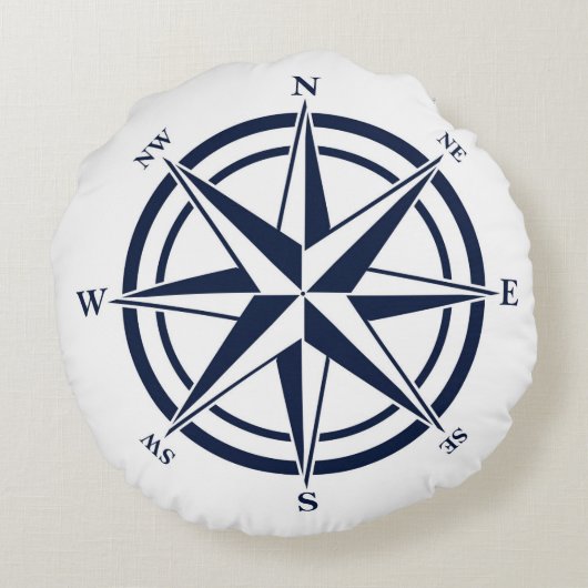 コンパスバラブルー航海の ラウンドクッション (裏面)