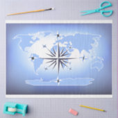 コンパスバラワールドマップデクページ 薄葉紙 (クラフト)