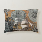 コンパスバラヴィンテージ航海のタコ船 アクセントクッション (正面)