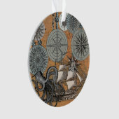 コンパスバラヴィンテージ航海のタコ船 オーナメント (正面)