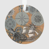 コンパスバラヴィンテージ航海のタコ船 オーナメント (裏面)