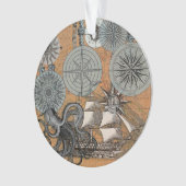 コンパスバラヴィンテージ航海のタコ船 オーナメント (正面)