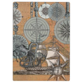 コンパスバラヴィンテージ航海のタコ船 クリップボード (裏面)