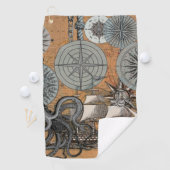 コンパスバラヴィンテージ航海のタコ船 ゴルフタオル (インサイチュ)