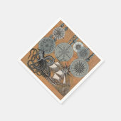 コンパスバラヴィンテージ航海のタコ船 スタンダードカクテルナプキン (角)