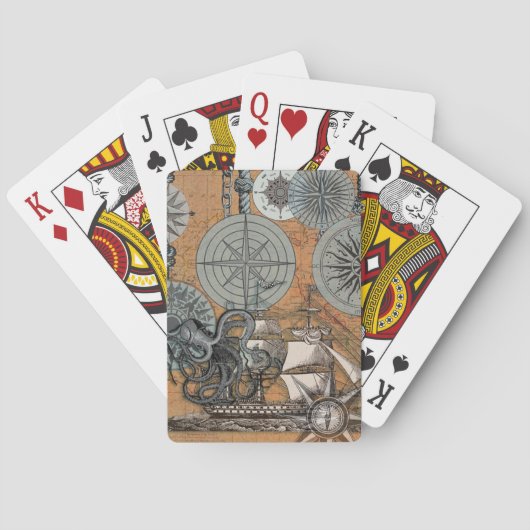 コンパスバラヴィンテージ航海のタコ船 トランプ (裏面)