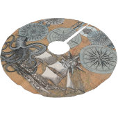 コンパスバラヴィンテージ航海のタコ船 ブラッシュドポリエステルツリースカート (アングル)