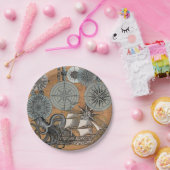 コンパスバラヴィンテージ航海のタコ船 ペーパープレート (パーティー)