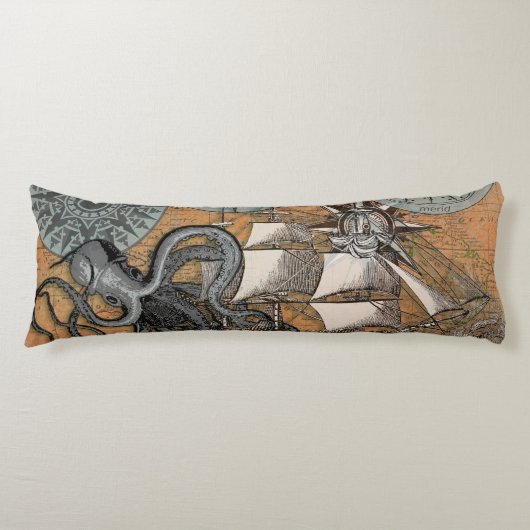 コンパスバラヴィンテージ航海のタコ船 ボディピロー (正面)