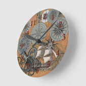 コンパスバラヴィンテージ航海のタコ船 ラウンド壁時計 (傾斜)