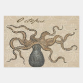 コンパスバラヴィンテージ航海のタコ船 ラッピングペーパーシート (正面2)