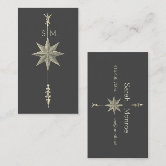 コンパスバラ矢印 名刺 (正面/裏面)