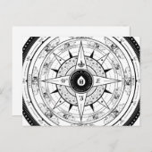 コンパスバラ – はがき(白) ポストカード (正面/裏面)