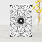 コンパスバラ – グリーティング/ノートカード(白) カード (黄色い花)