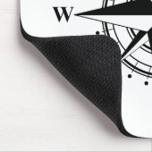 コンパスバラ – 白黒 マウスパッド (コーナー)