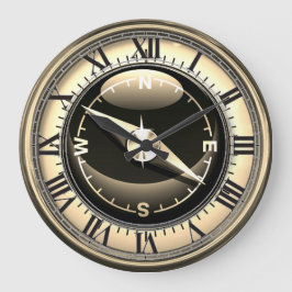 コンパスフェイク時計 ラージ壁時計