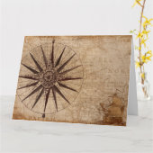 コンパスマップホリディポストカード カード (黄色い花)